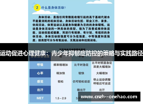 运动促进心理健康：青少年抑郁症防控的策略与实践路径